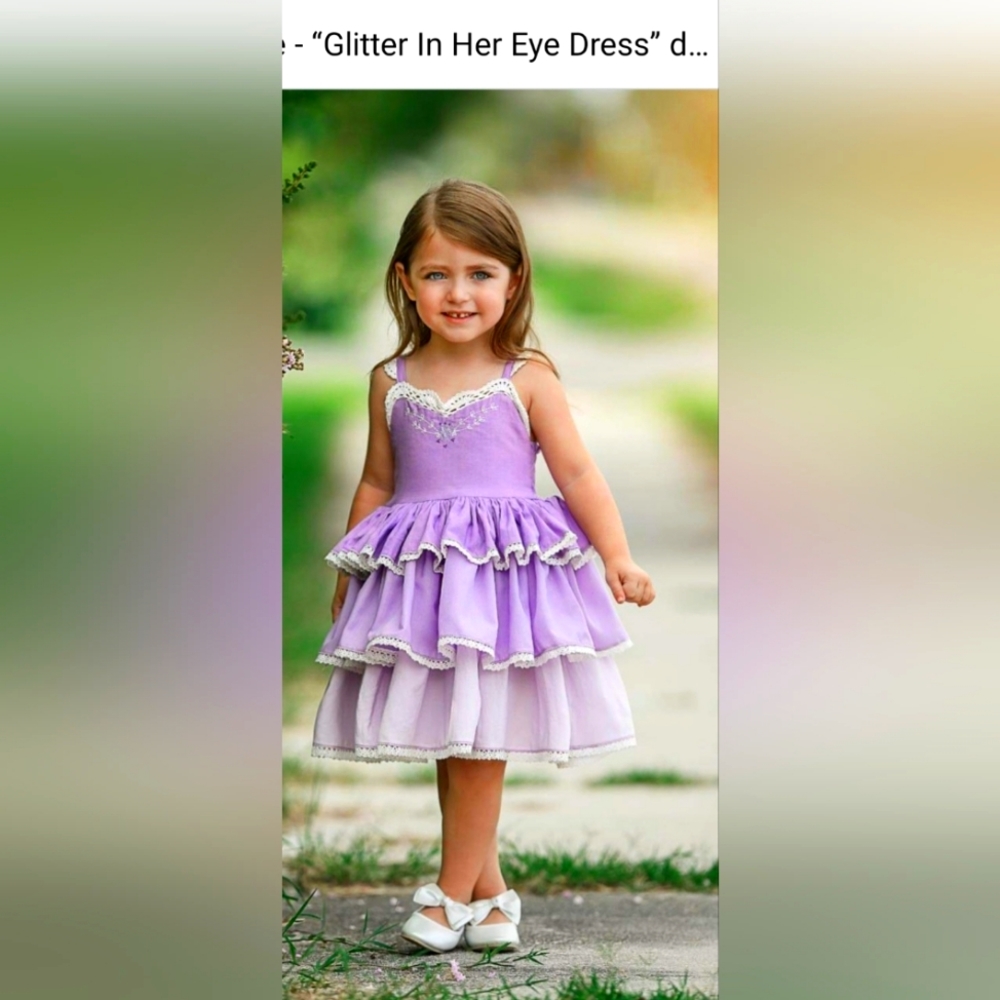NEW Dollcake Glitter in Her Eye Dress Girls Party Size 12 Ruffle Purple Ombre